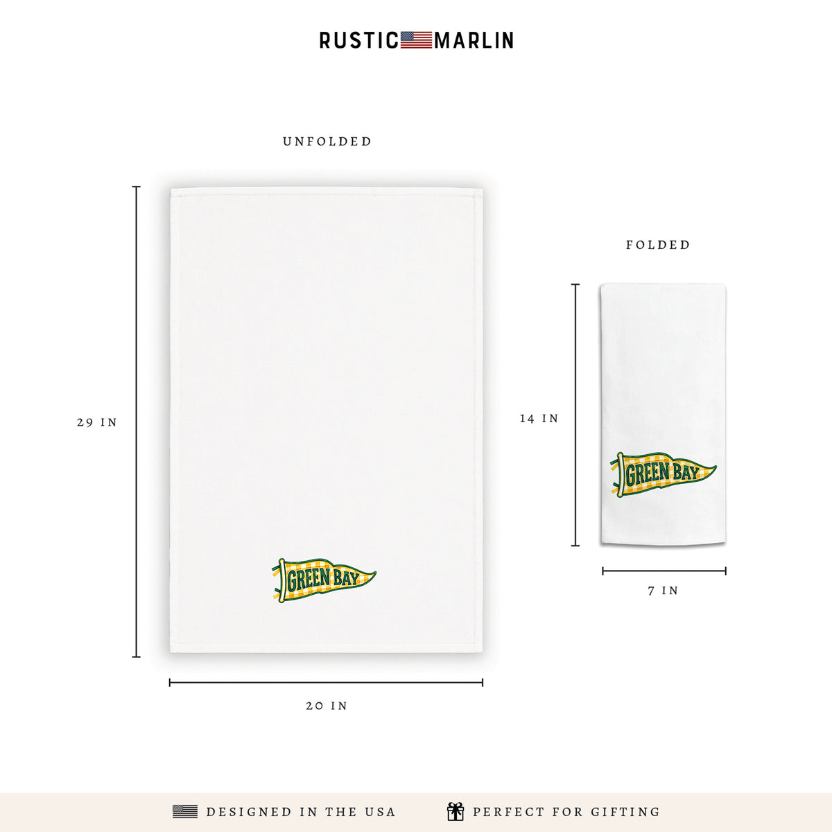 Green Bay Banner Tea Towel