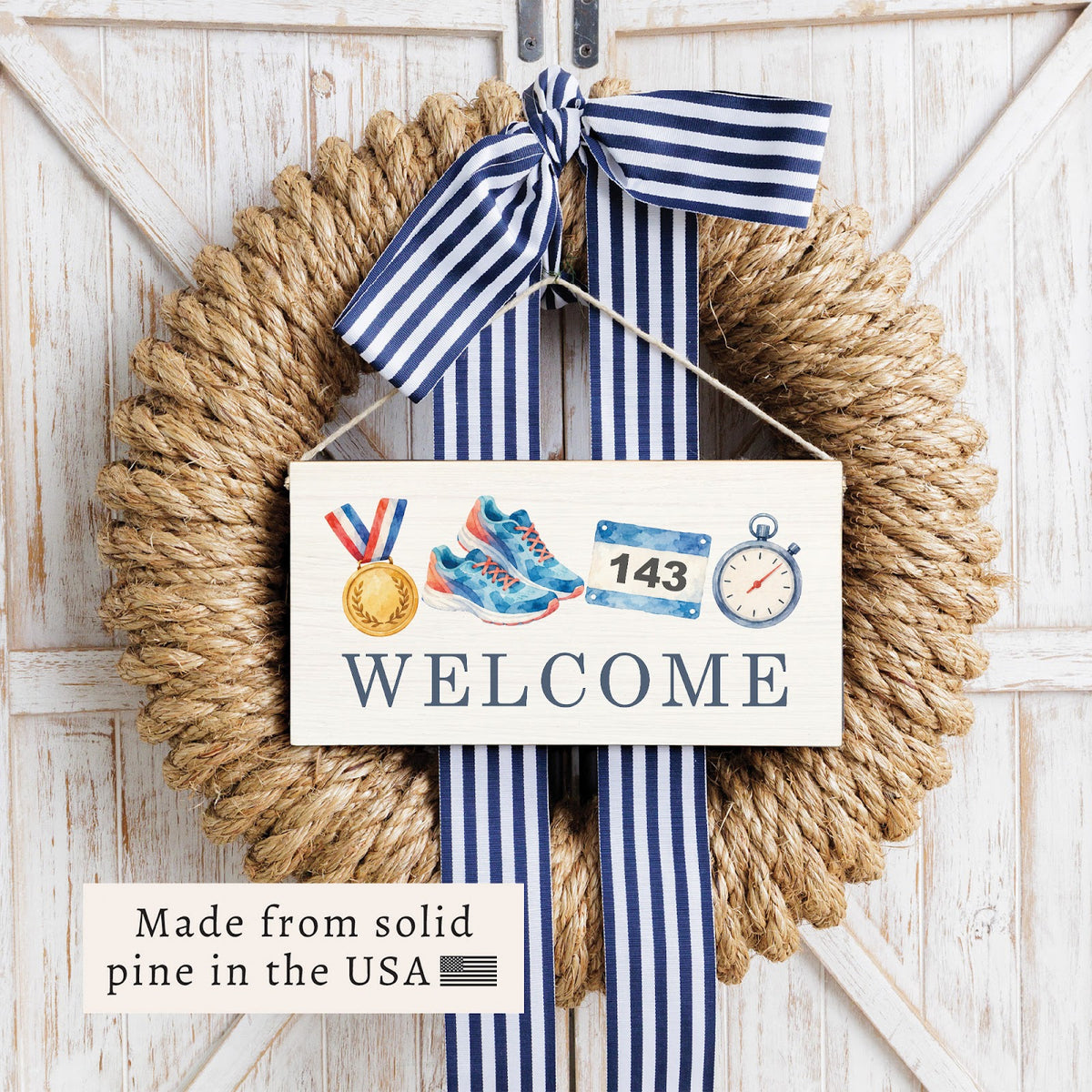 Running Icons Welcome Twine Sign