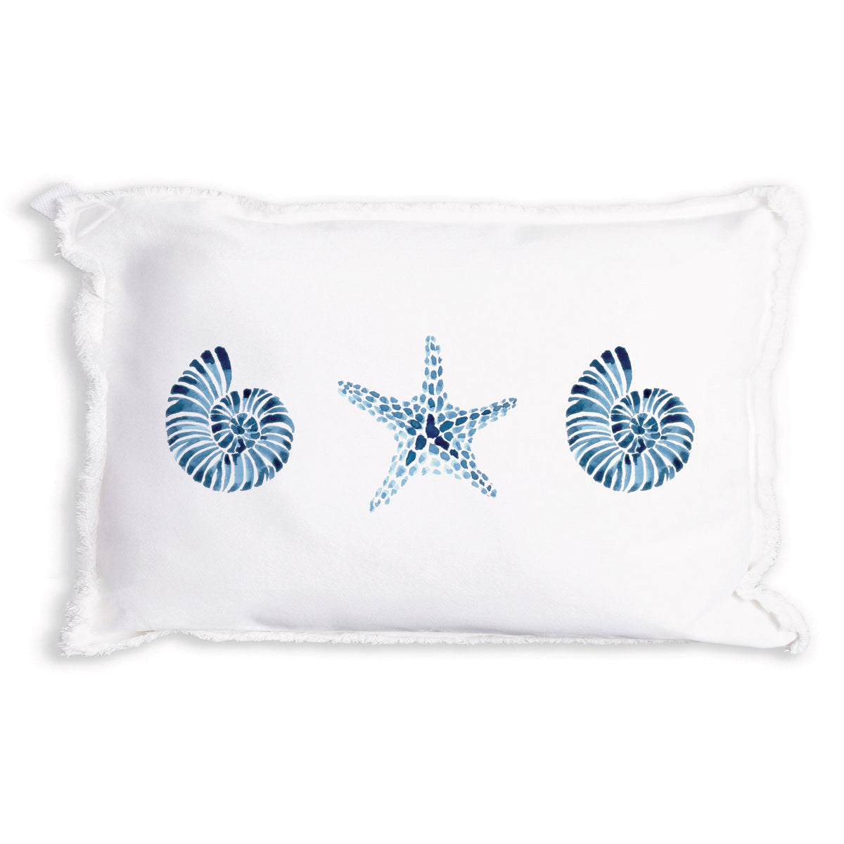 Blue Shell Starfish Pillow