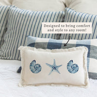 Blue Shell Starfish Pillow