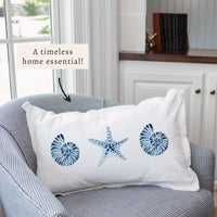Blue Shell Starfish Pillow