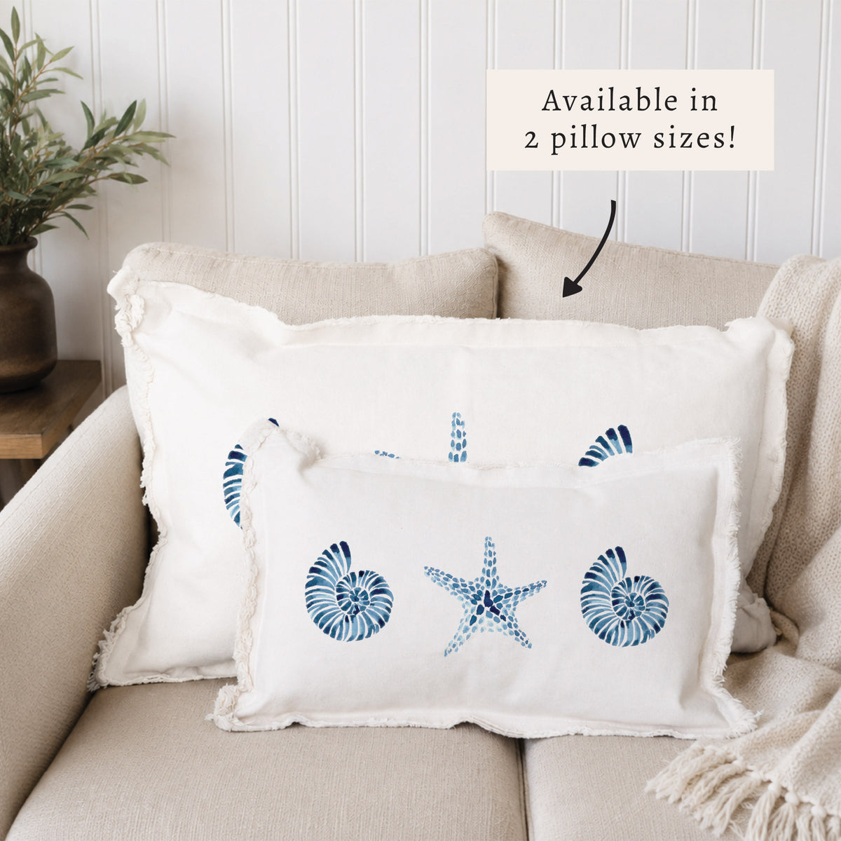 Blue Shell Starfish Pillow