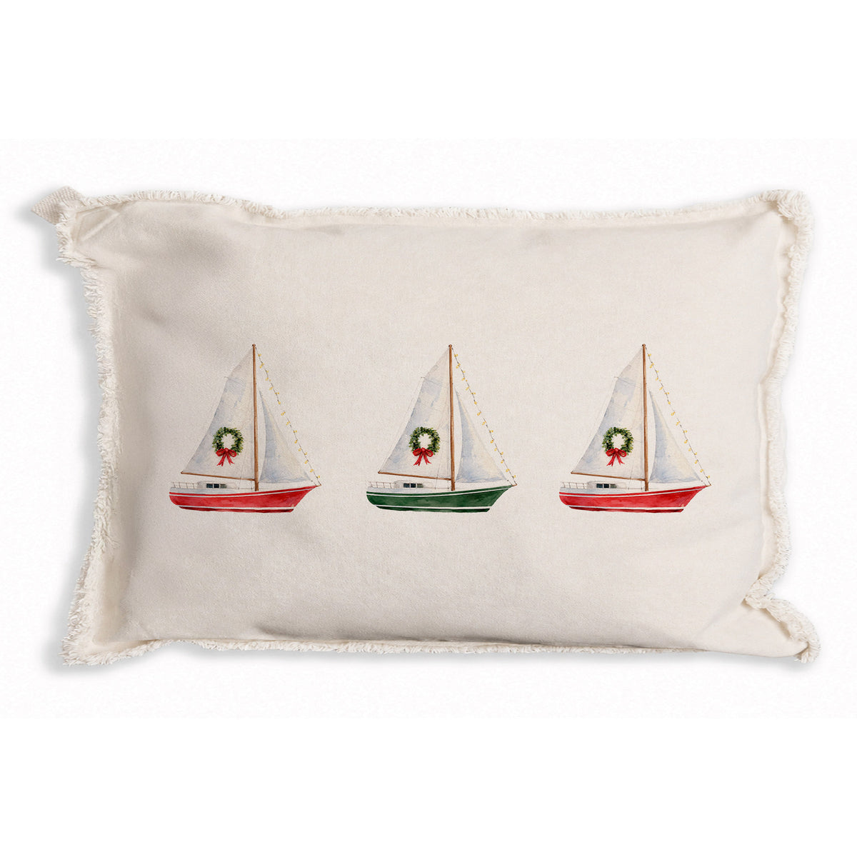Sailboat Wreath Pillow