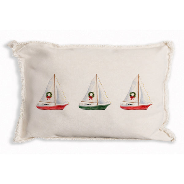 Sailboat Wreath Pillow