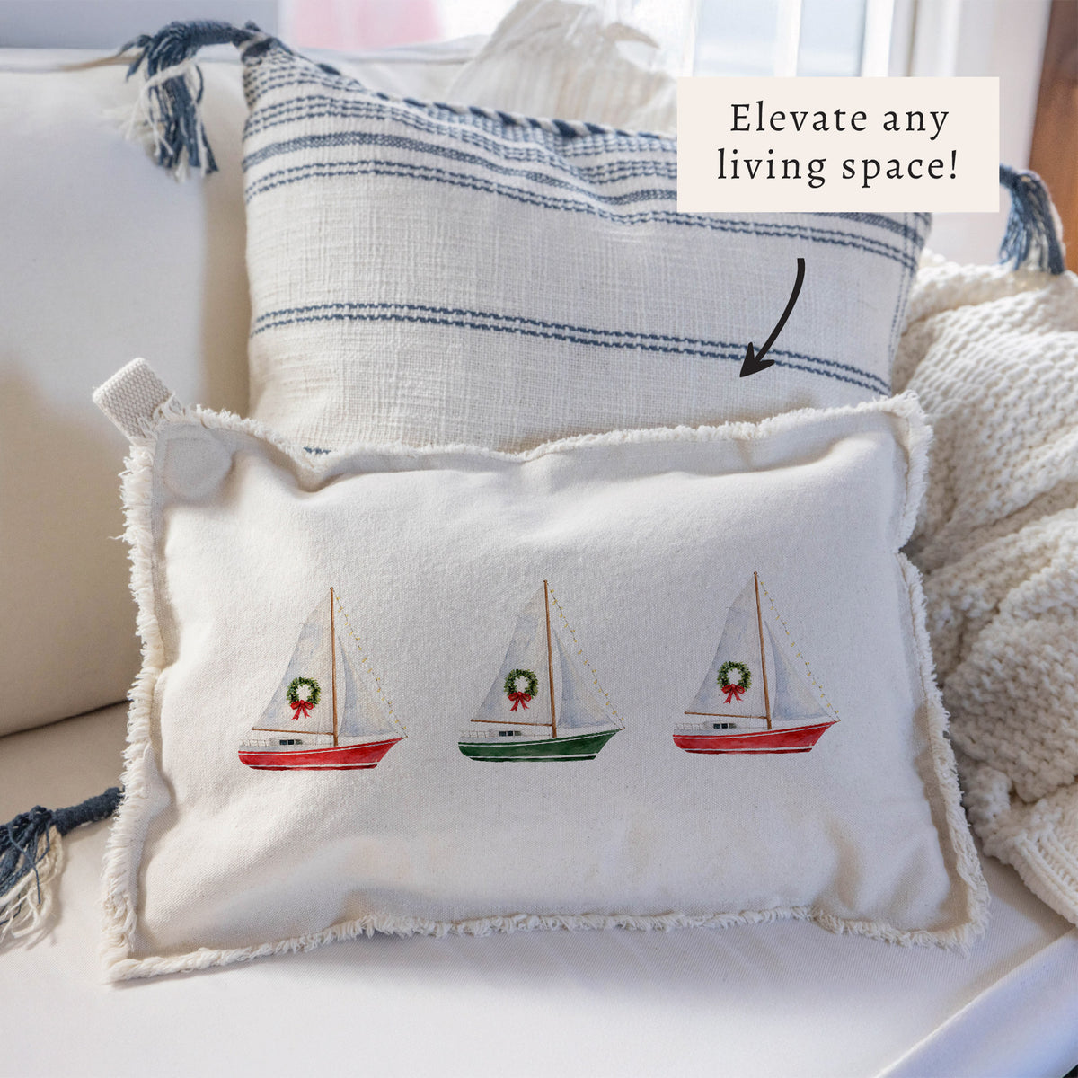 Sailboat Wreath Pillow