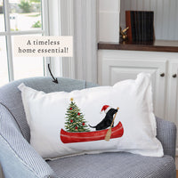 Christmas Dog Canoe Pillow