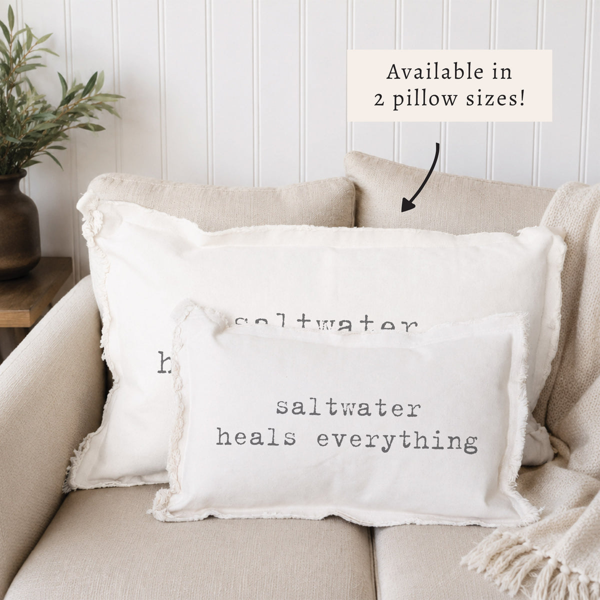 Saltwater Heals Everything Pillow