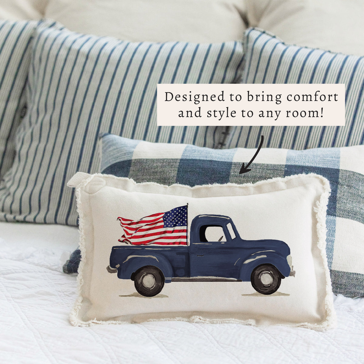 Flag Truck Pillow