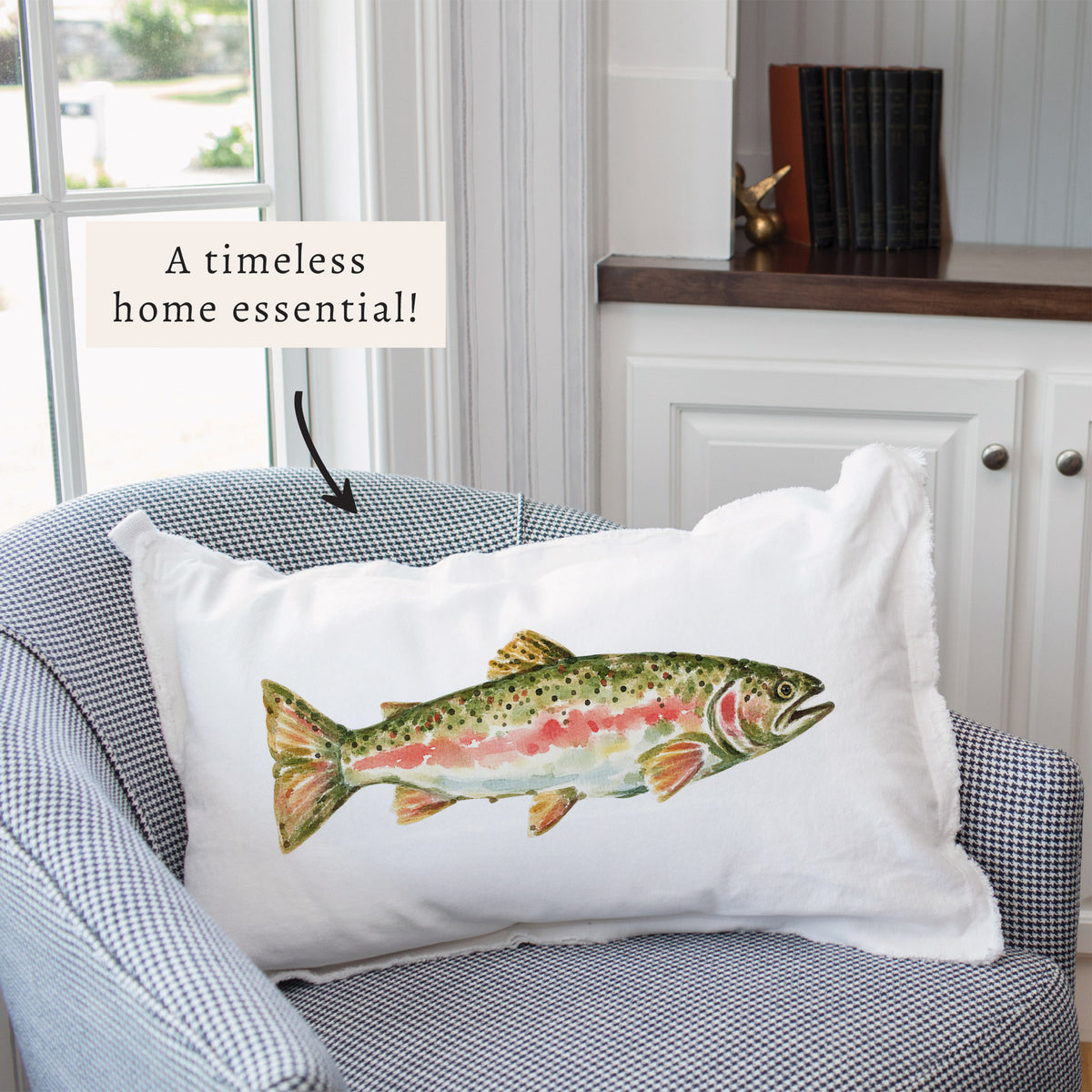 Trout Gingham Pillow