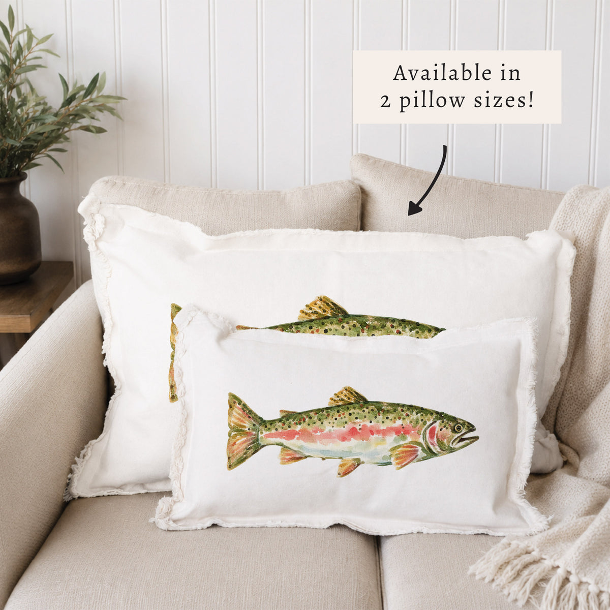 Trout Gingham Pillow