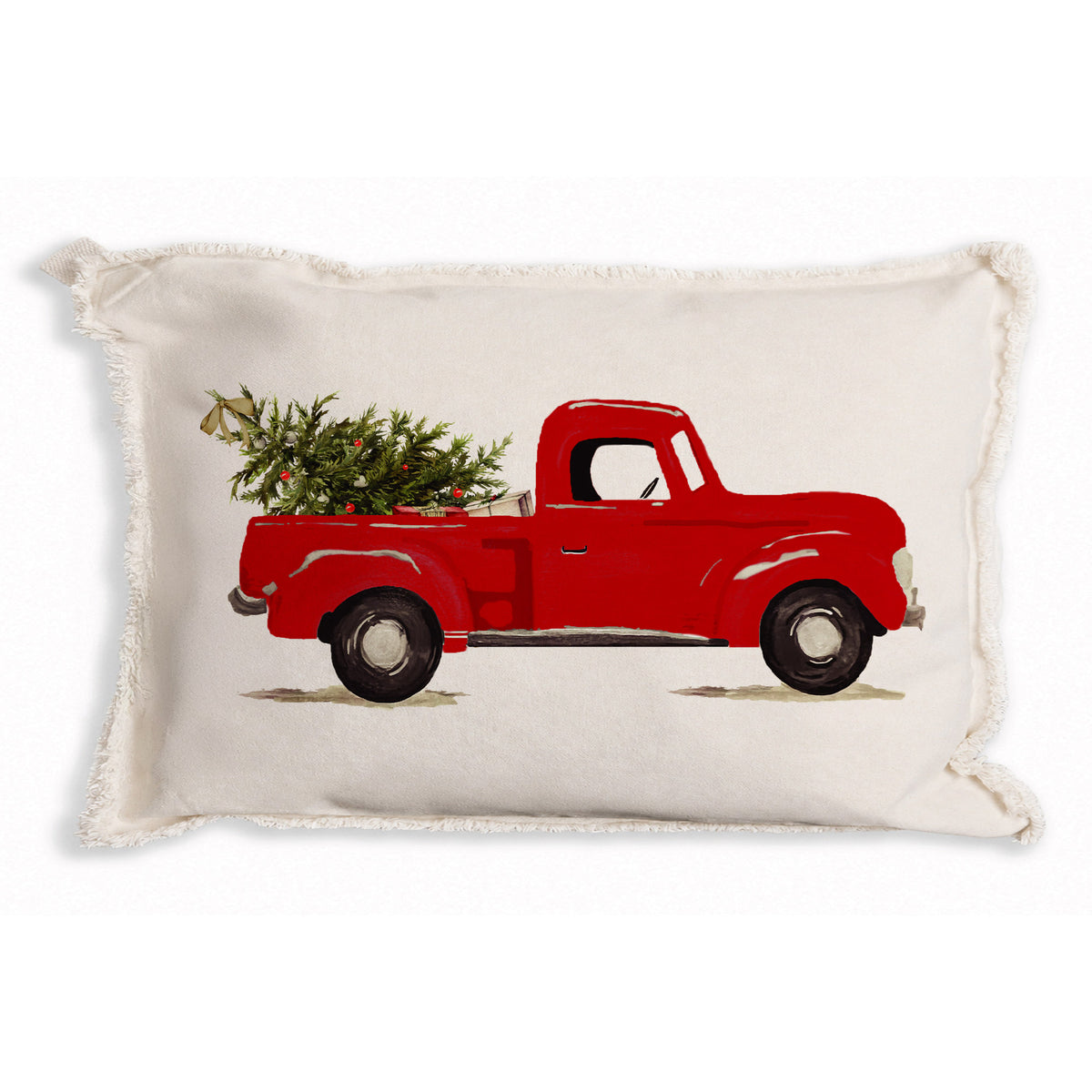Christmas Tree Truck Pillow
