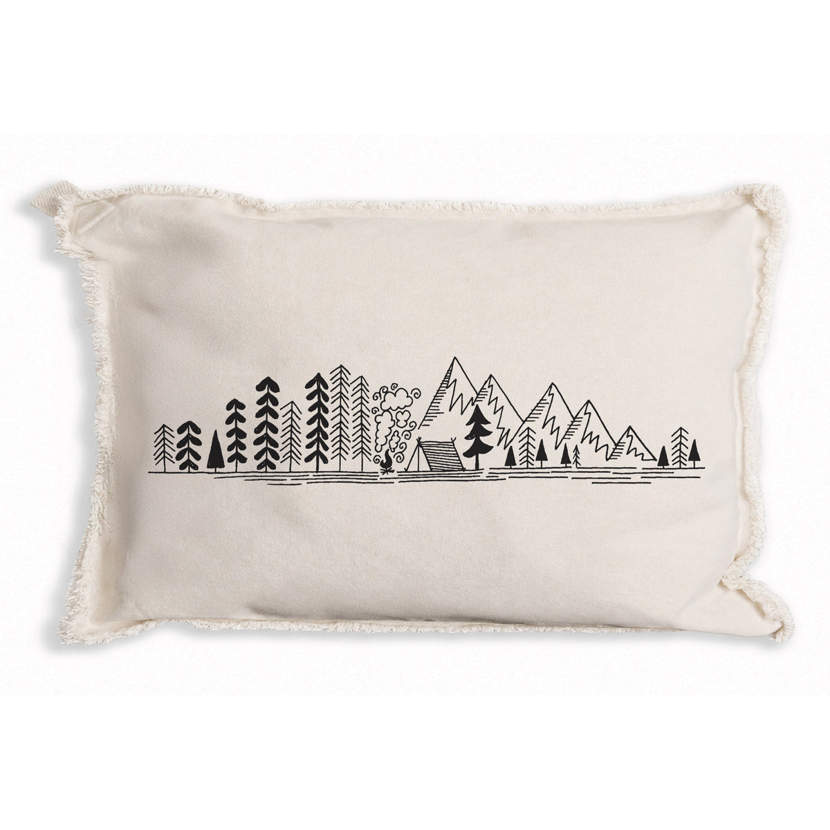Mountain Campsite Sketch Pillow