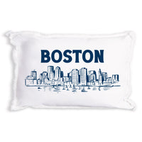 Navy Boston Skyline Pillow