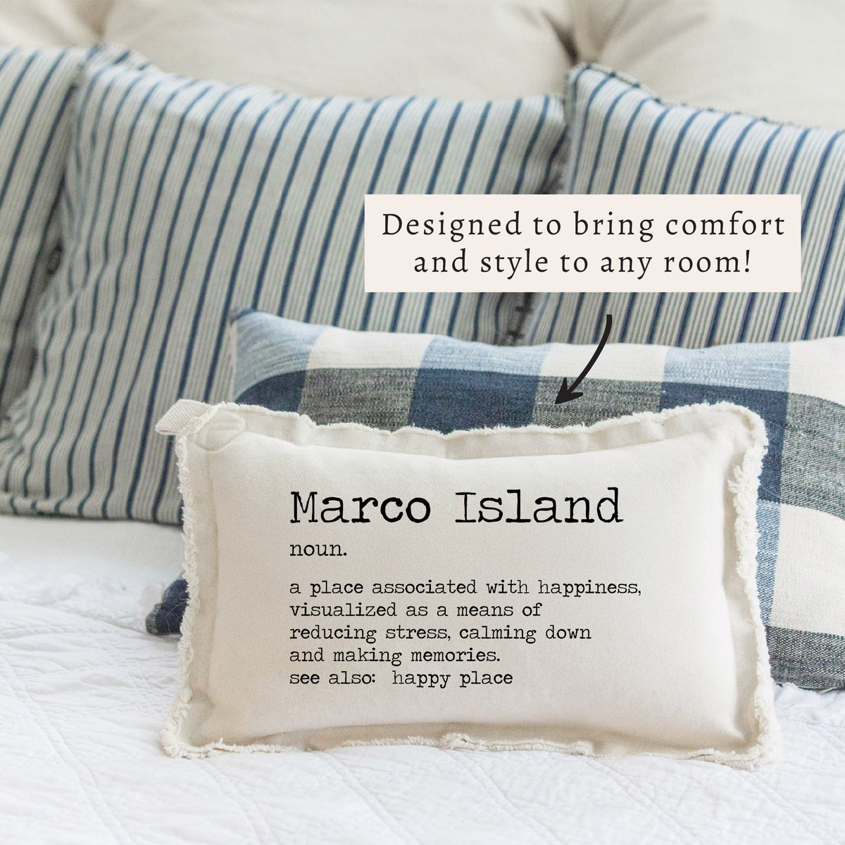 Happy Place Definition Personalized Lumbar Pillow