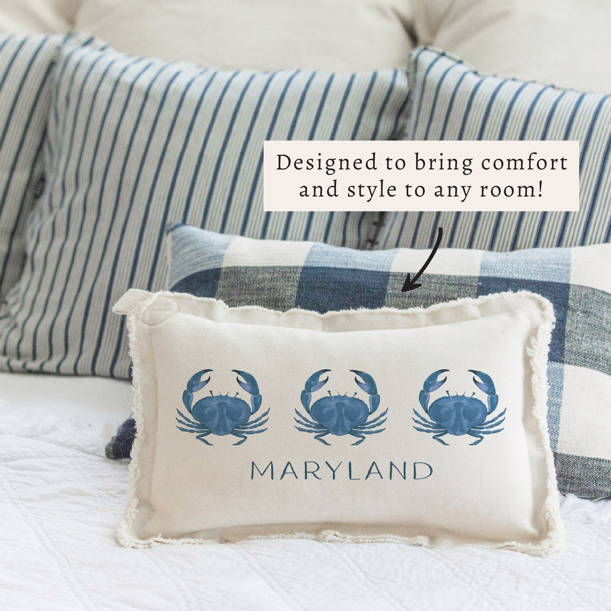 Blue Crab Personalized Pillow
