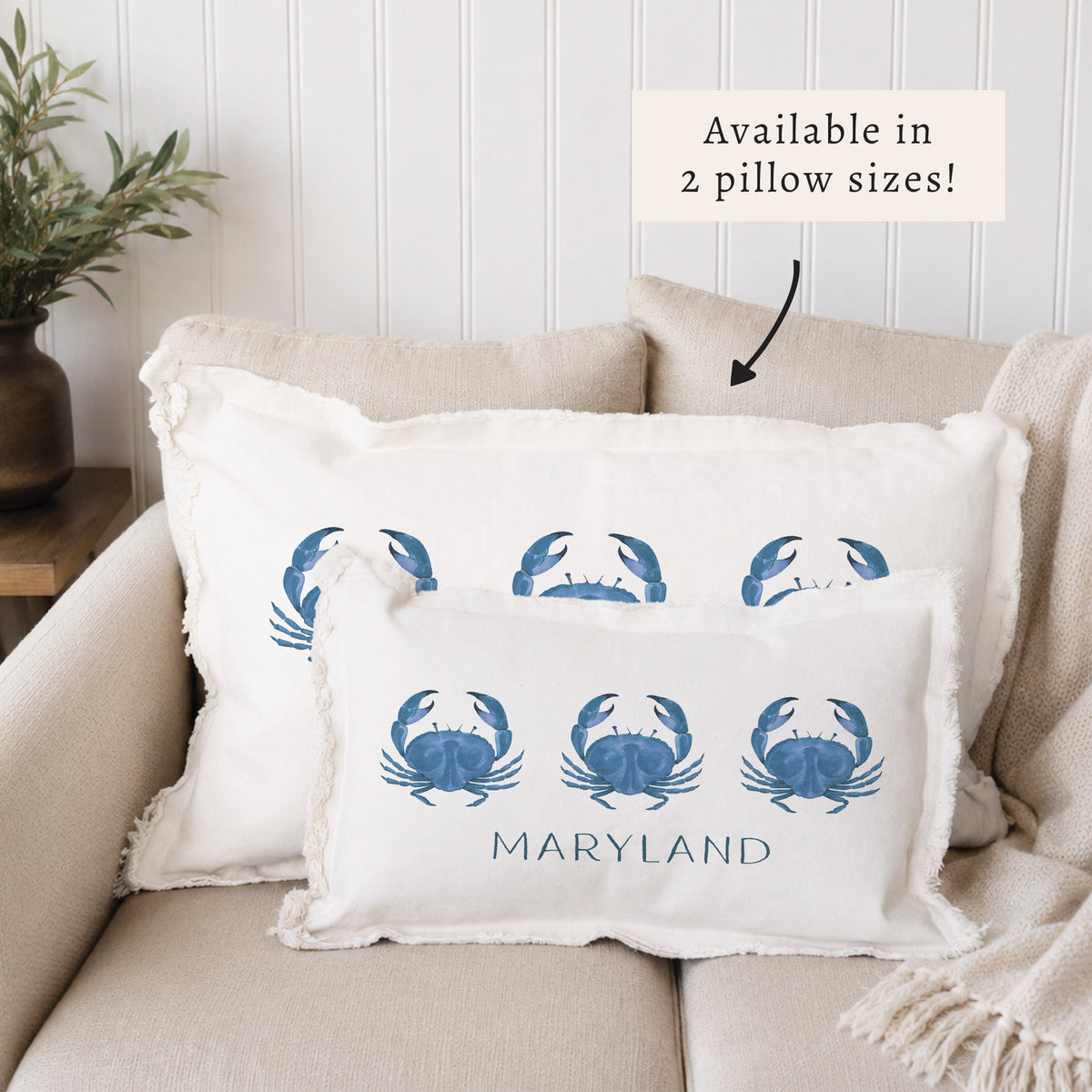 Blue Crab Personalized Pillow
