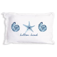 Blue Shell Starfish Personalized Pillow