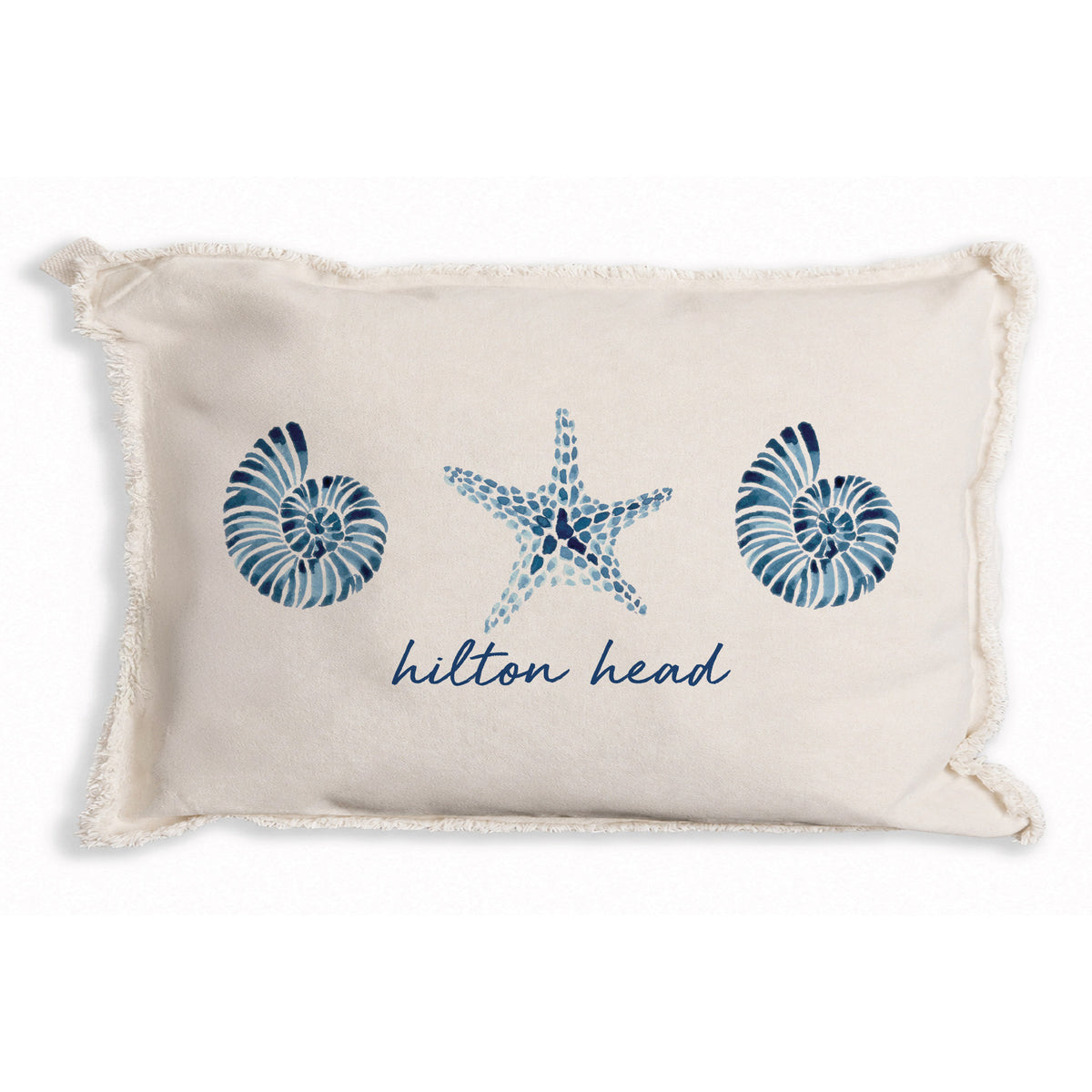 Blue Shell Starfish Personalized Pillow