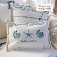 Blue Shell Starfish Personalized Pillow