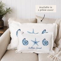 Blue Shell Starfish Personalized Pillow