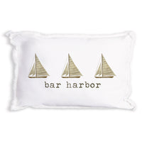 Striped Sailboats Personalized Pillow