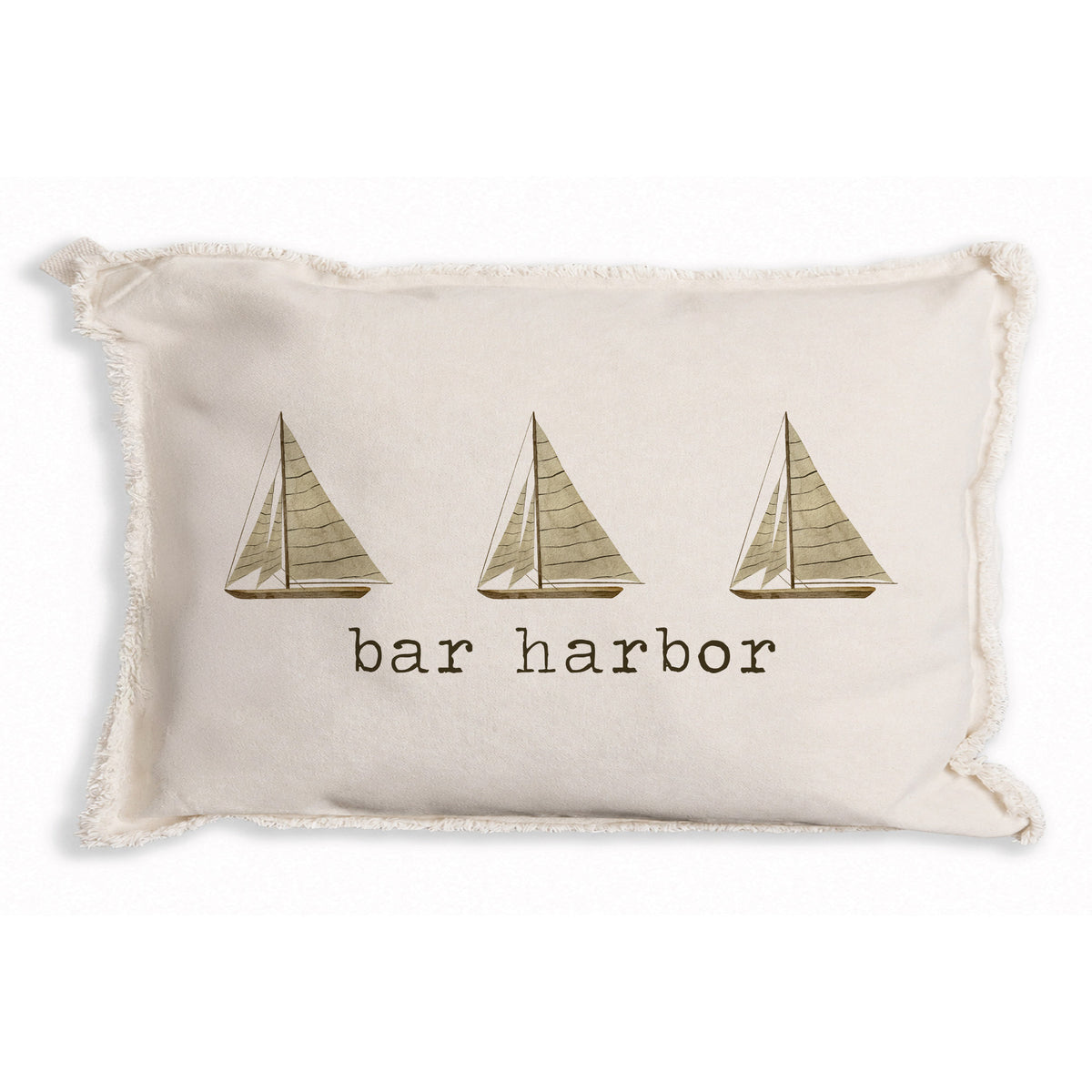 Striped Sailboats Personalized Pillow