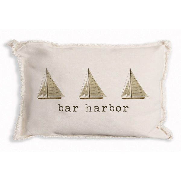 Striped Sailboats Personalized Pillow