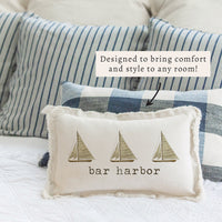 Striped Sailboats Personalized Pillow