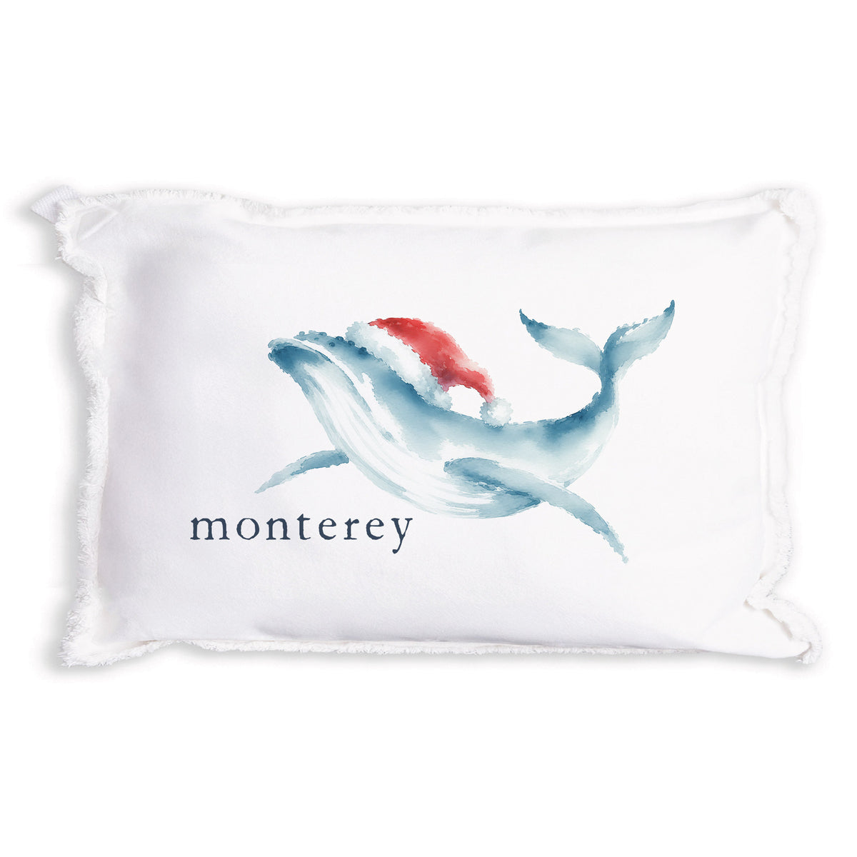 Holiday Whale Personalized Pillow