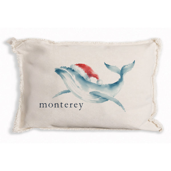 Holiday Whale Personalized Pillow