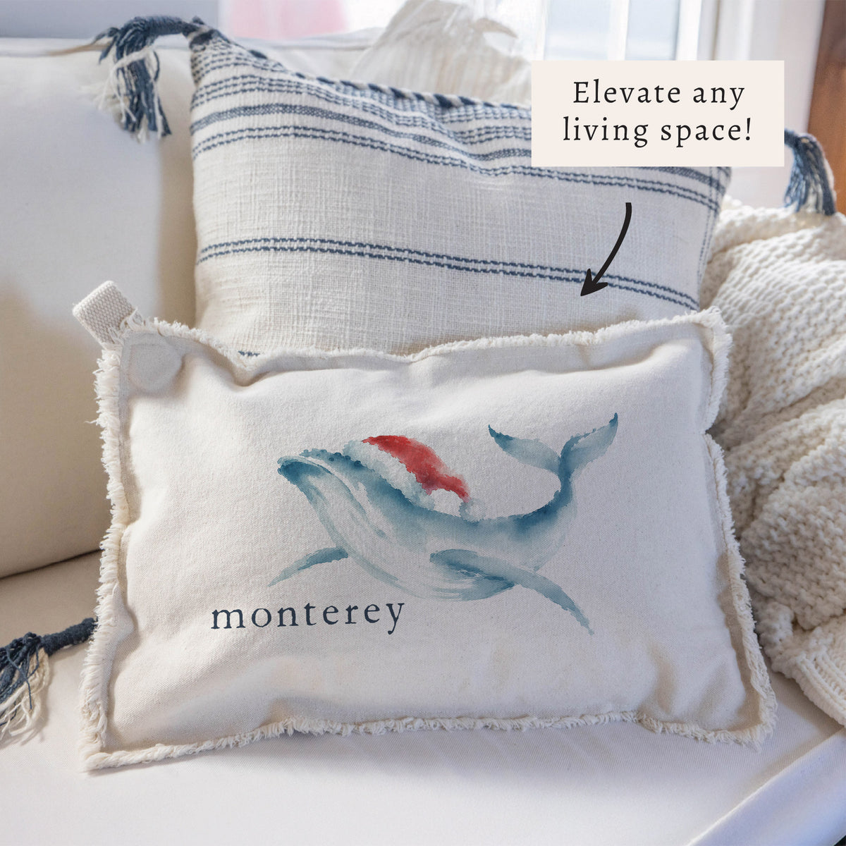Holiday Whale Personalized Pillow