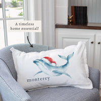 Holiday Whale Personalized Pillow