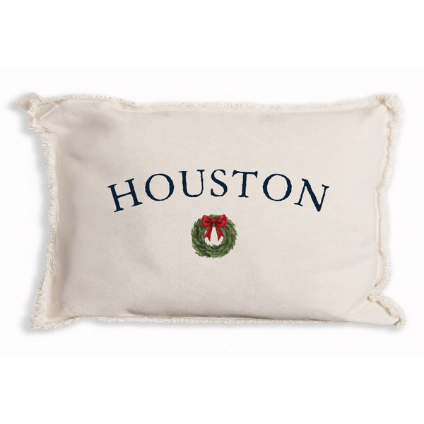 Holiday Wreath Personalized Pillow
