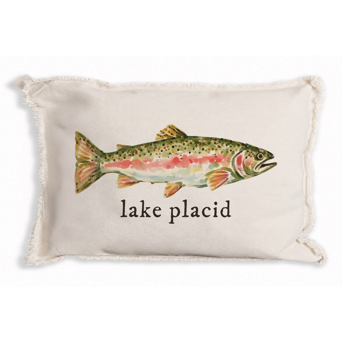 Trout Gingham Personalized Pillow