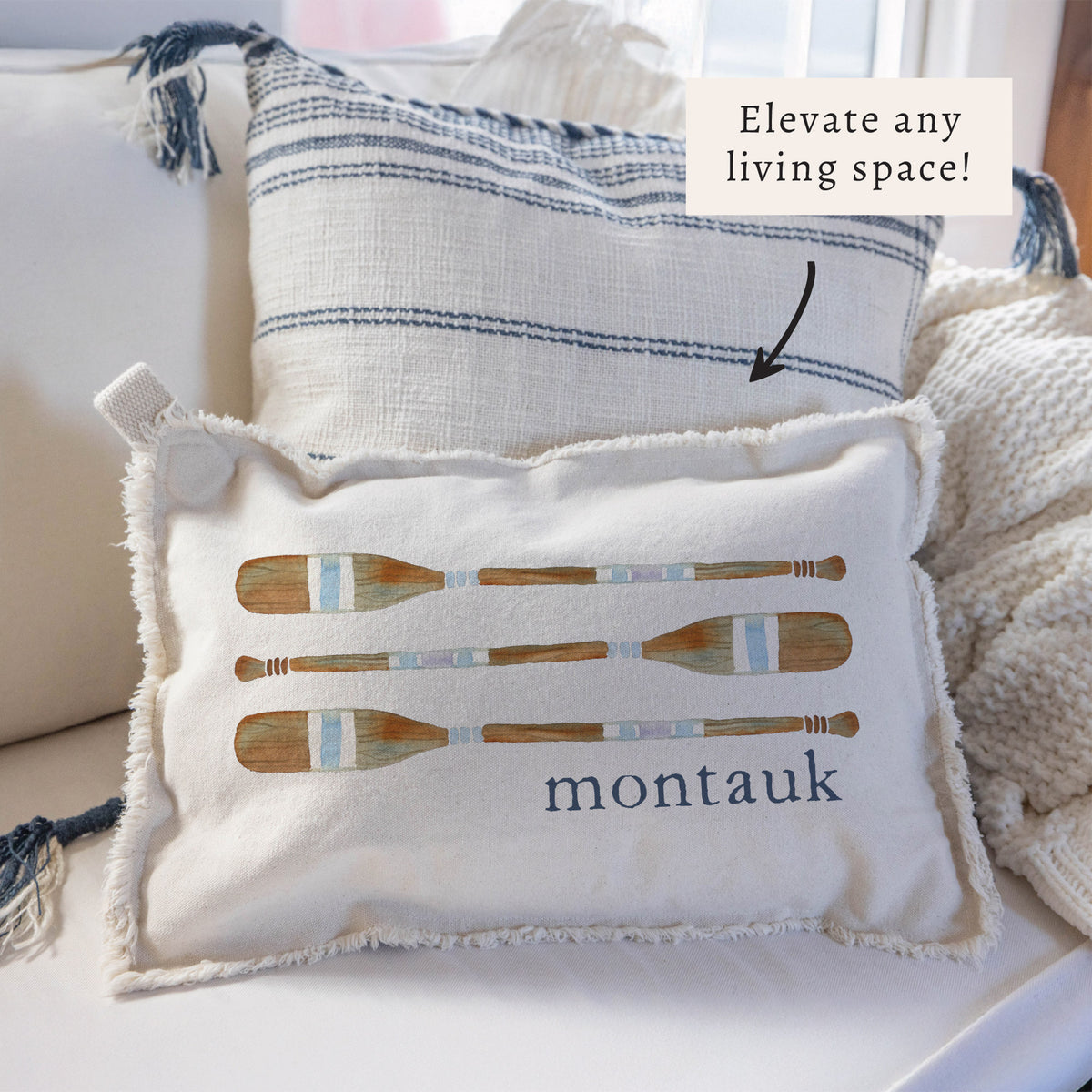 Striped Oars Personalized Pillow