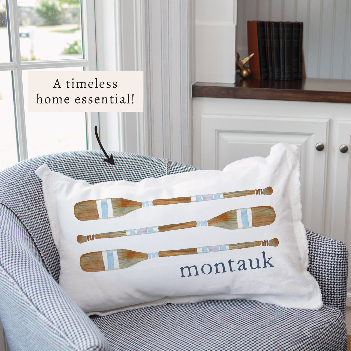 Striped Oars Personalized Pillow