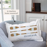 Striped Oars Personalized Pillow