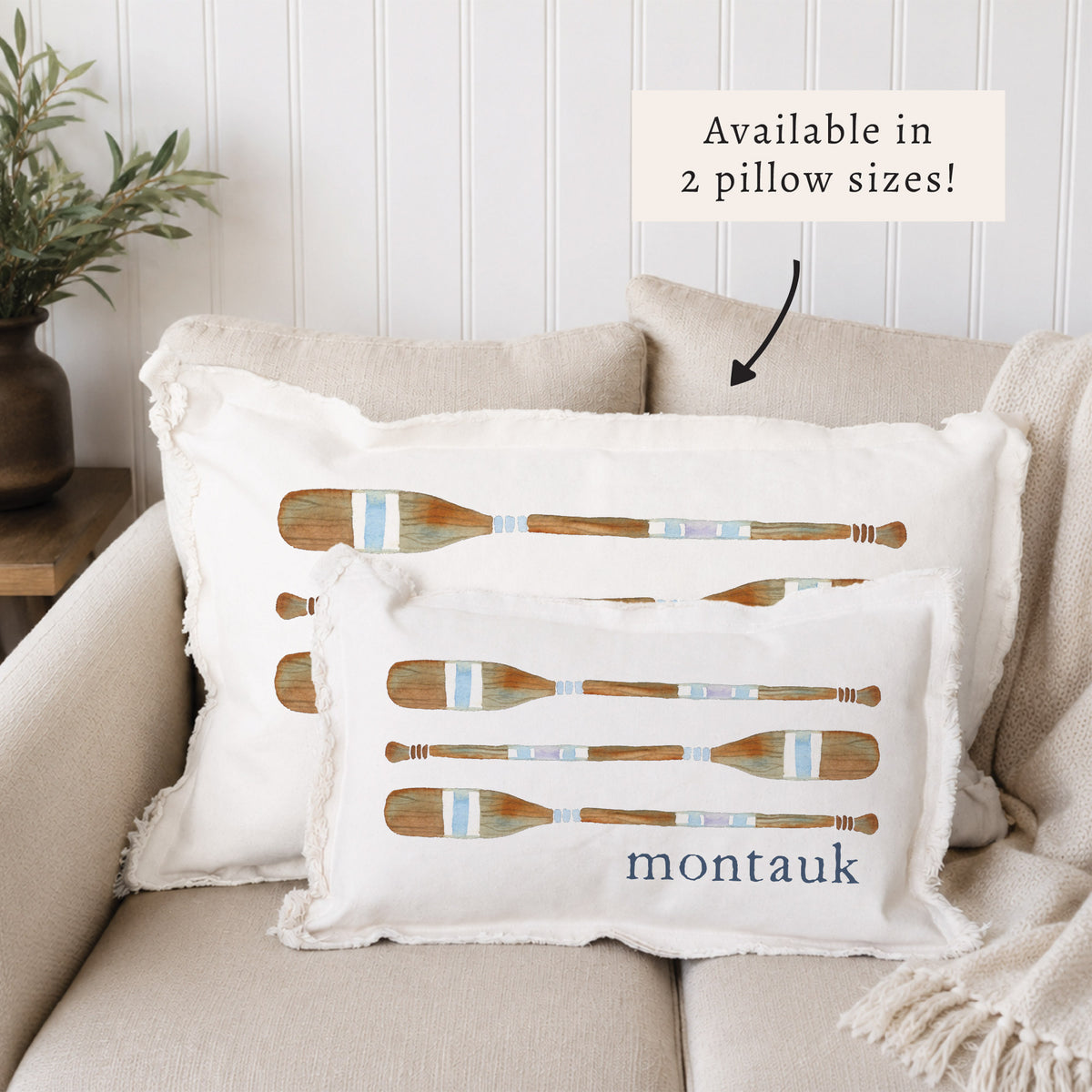 Striped Oars Personalized Pillow