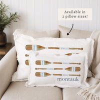 Striped Oars Personalized Pillow