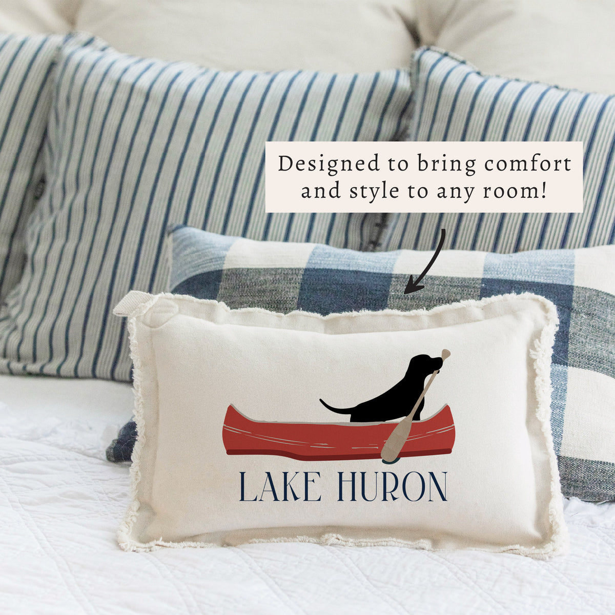 Dog Canoe Personalized Pillow