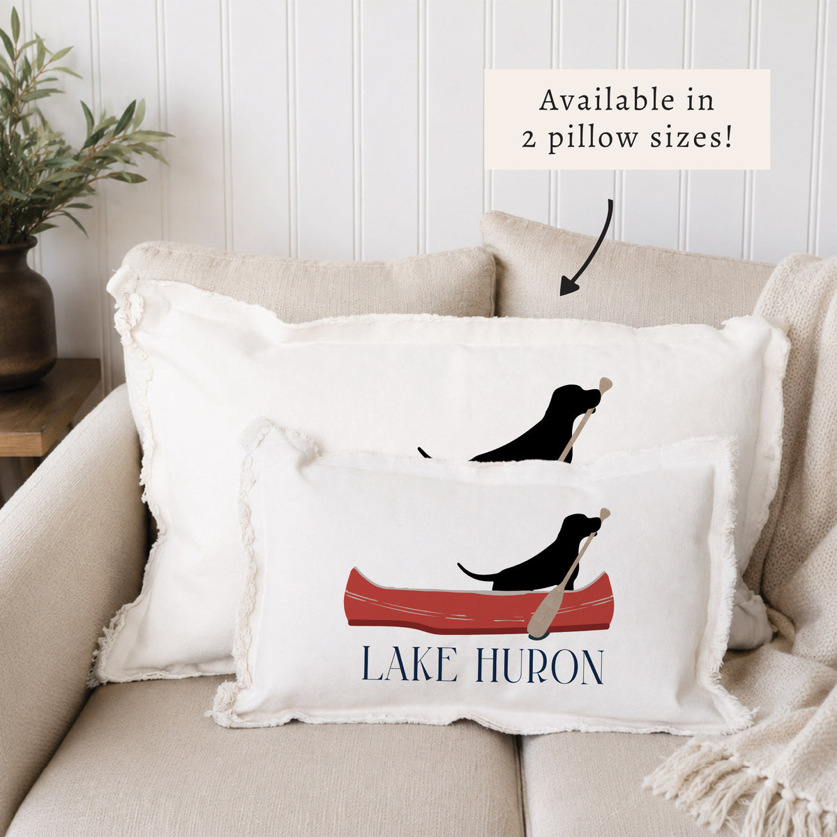 Dog Canoe Personalized Pillow