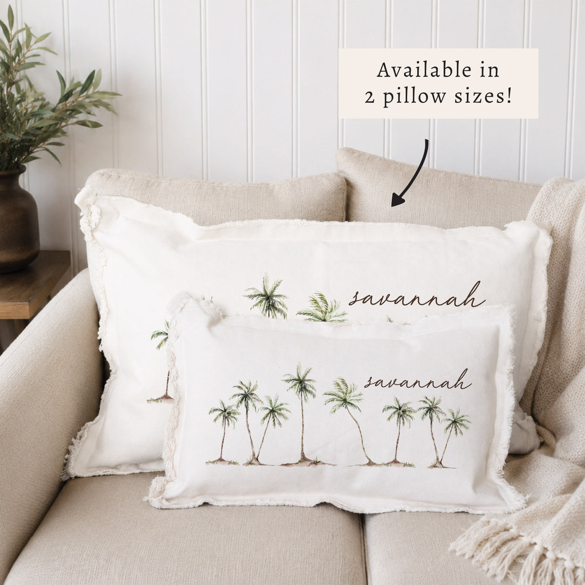 Palm Trees Personalized Pillow