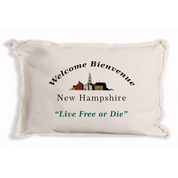 New Hamphshire Welcome Bienvenue Pillow