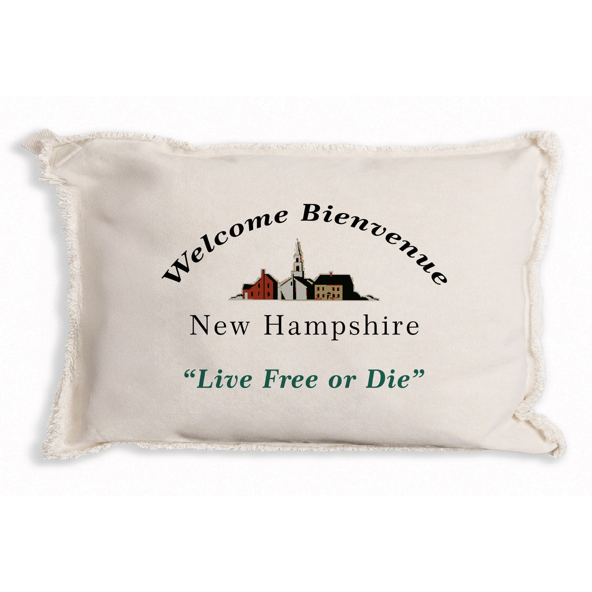 New Hamphshire Welcome Bienvenue Pillow