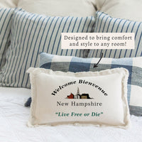 New Hamphshire Welcome Bienvenue Pillow