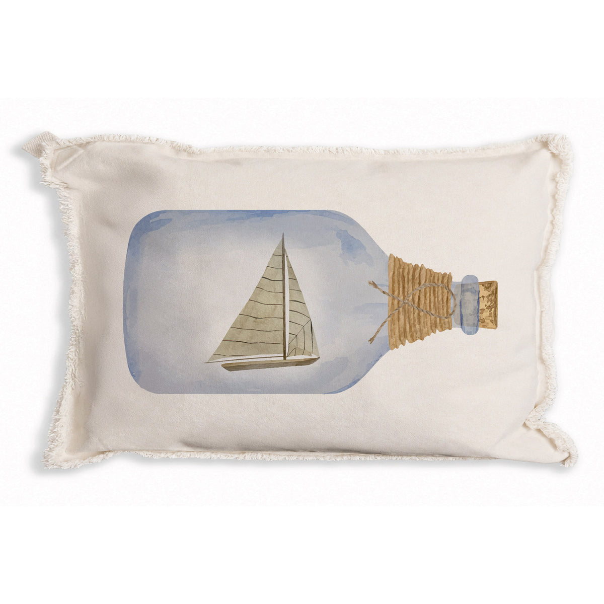 Sailboat In A Bottle Pillow