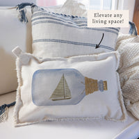 Sailboat In A Bottle Pillow