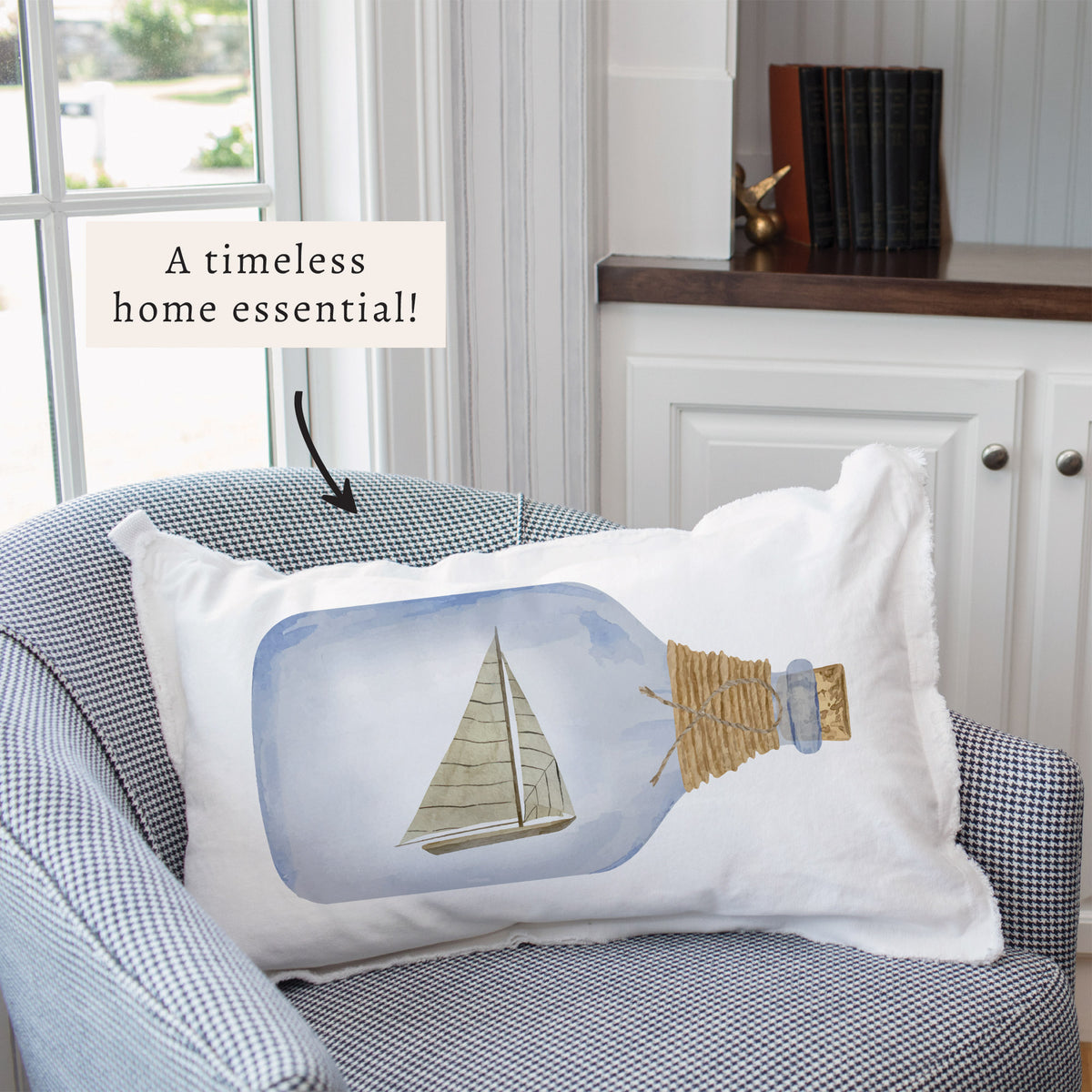 Sailboat In A Bottle Pillow
