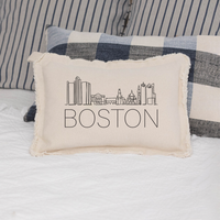 Line Art Skyline Lumbar Pillow