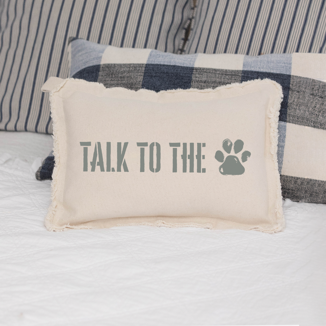 Talk to the Paw Lumbar Pillow